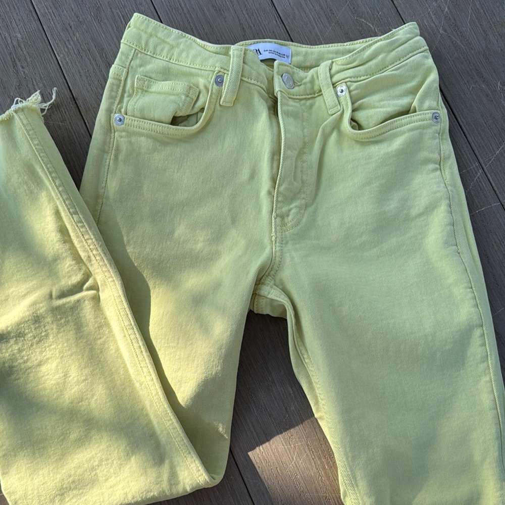 Zara Yellow/green Women's Jeans